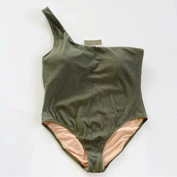 J.Crew Plus Size Textured one shoulder one piece Swimsuit Size 22 NWT - Picture 4 of 5